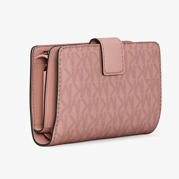 MICHAEL KORS Jet Set Medm Signature Logo BiFold Zip CN Wallet
Powder Blush 
NWT - Picture 4 of 16